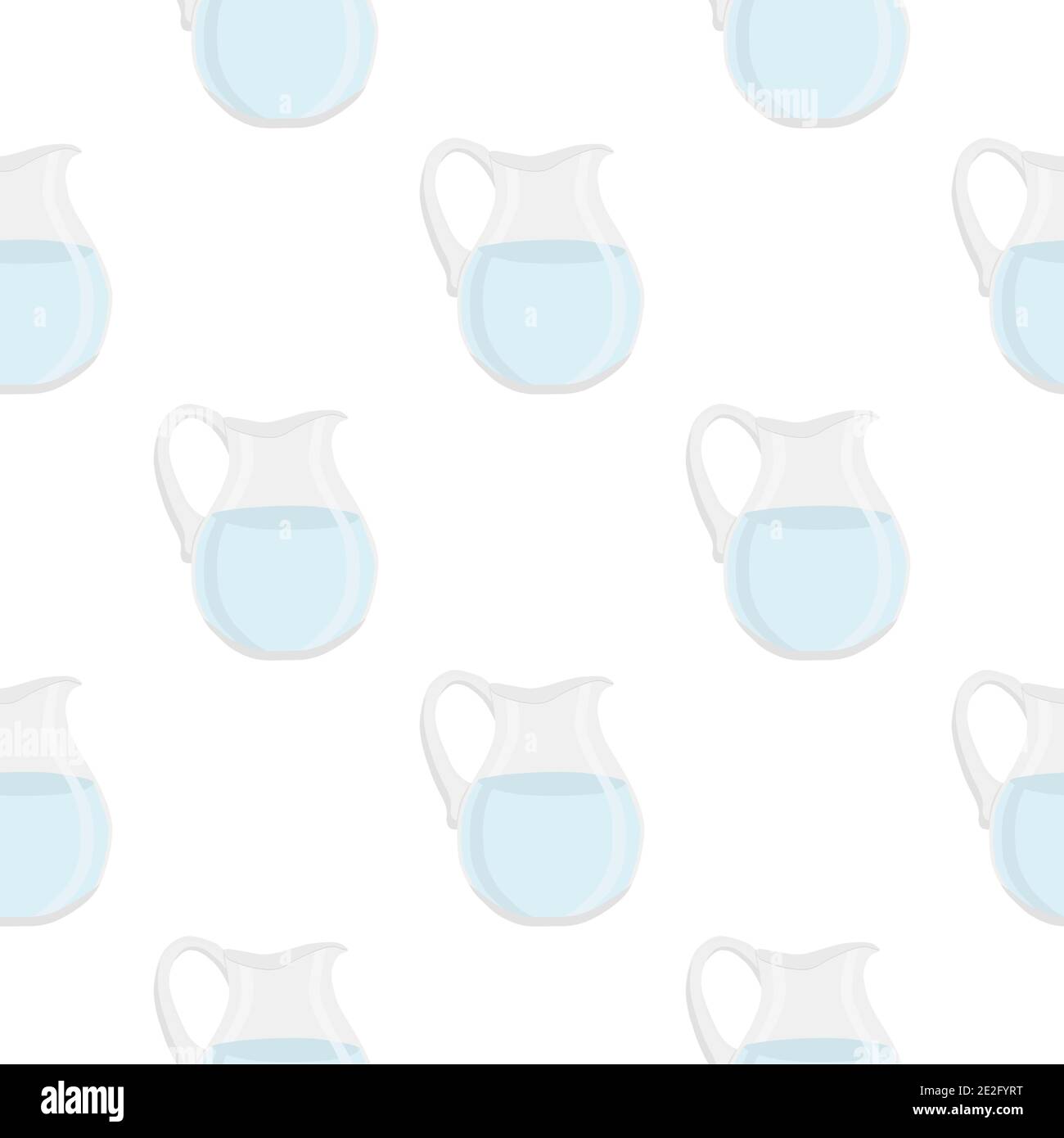 Illustration on theme colored set identical types glass jugs for