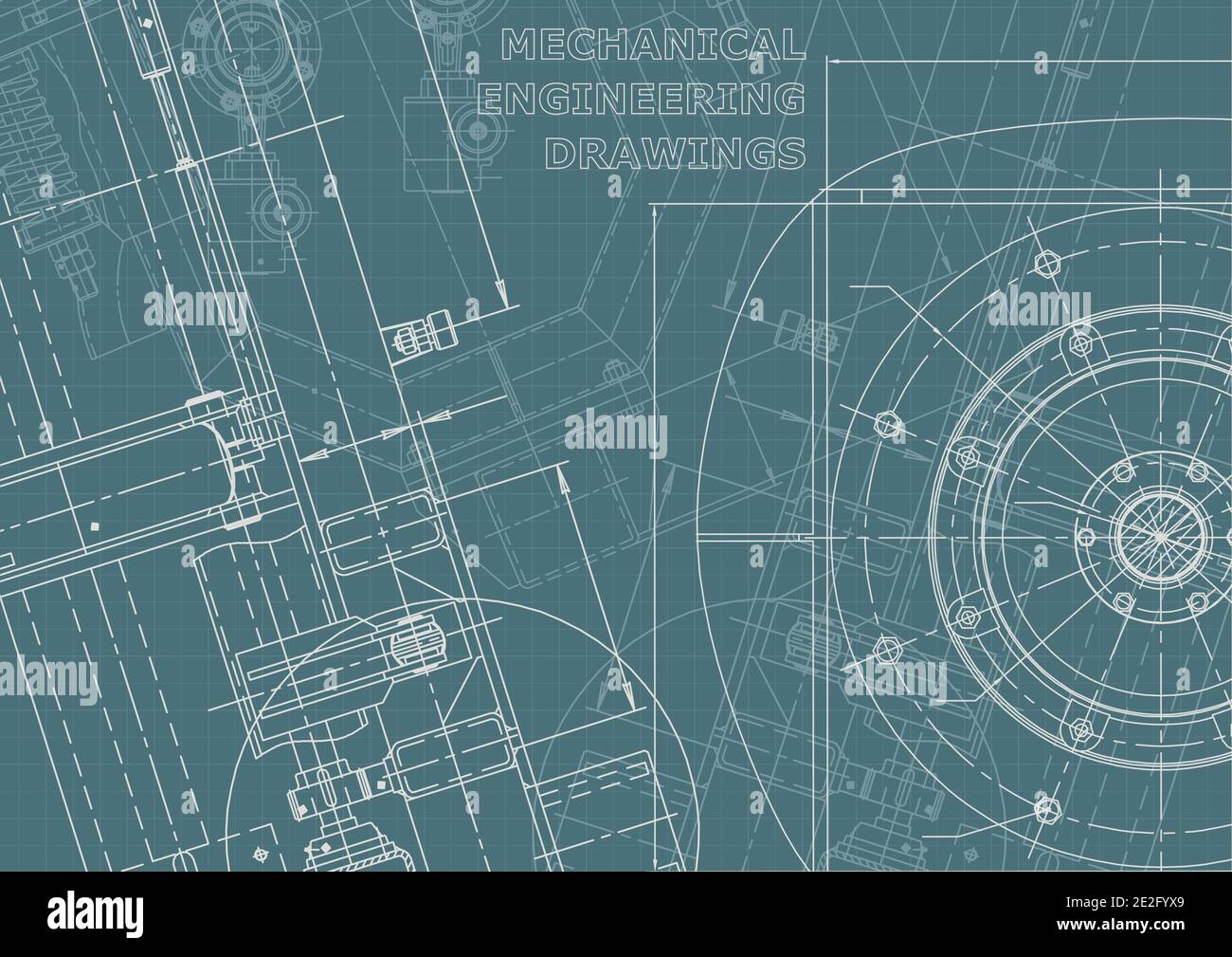 Cover. Vector engineering drawings. Mechanical instrument making. Technical abstract background. Corporate Identity Stock Vector