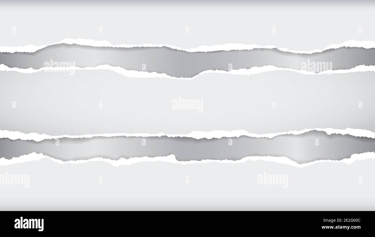 Torn of white paper are on grey background for text, advertising or ...