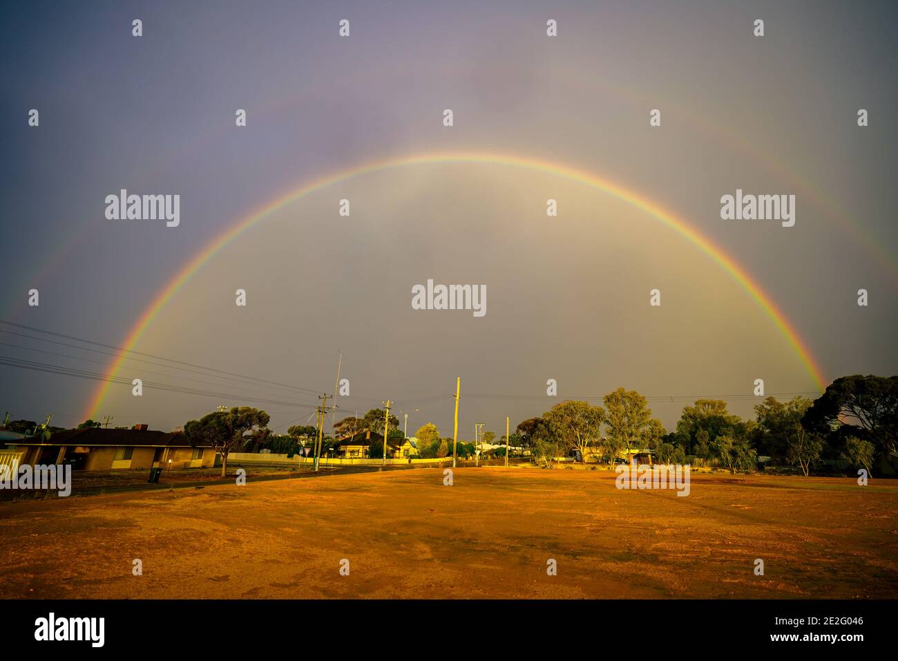 Double rainbow after storm Stock Photo - Alamy