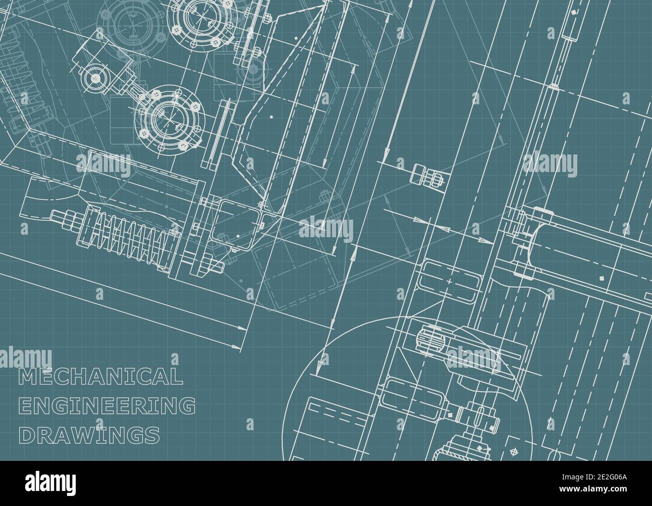 Sketch. Vector engineering illustration. Corporate Identity. Mechanical engineering Stock Vector