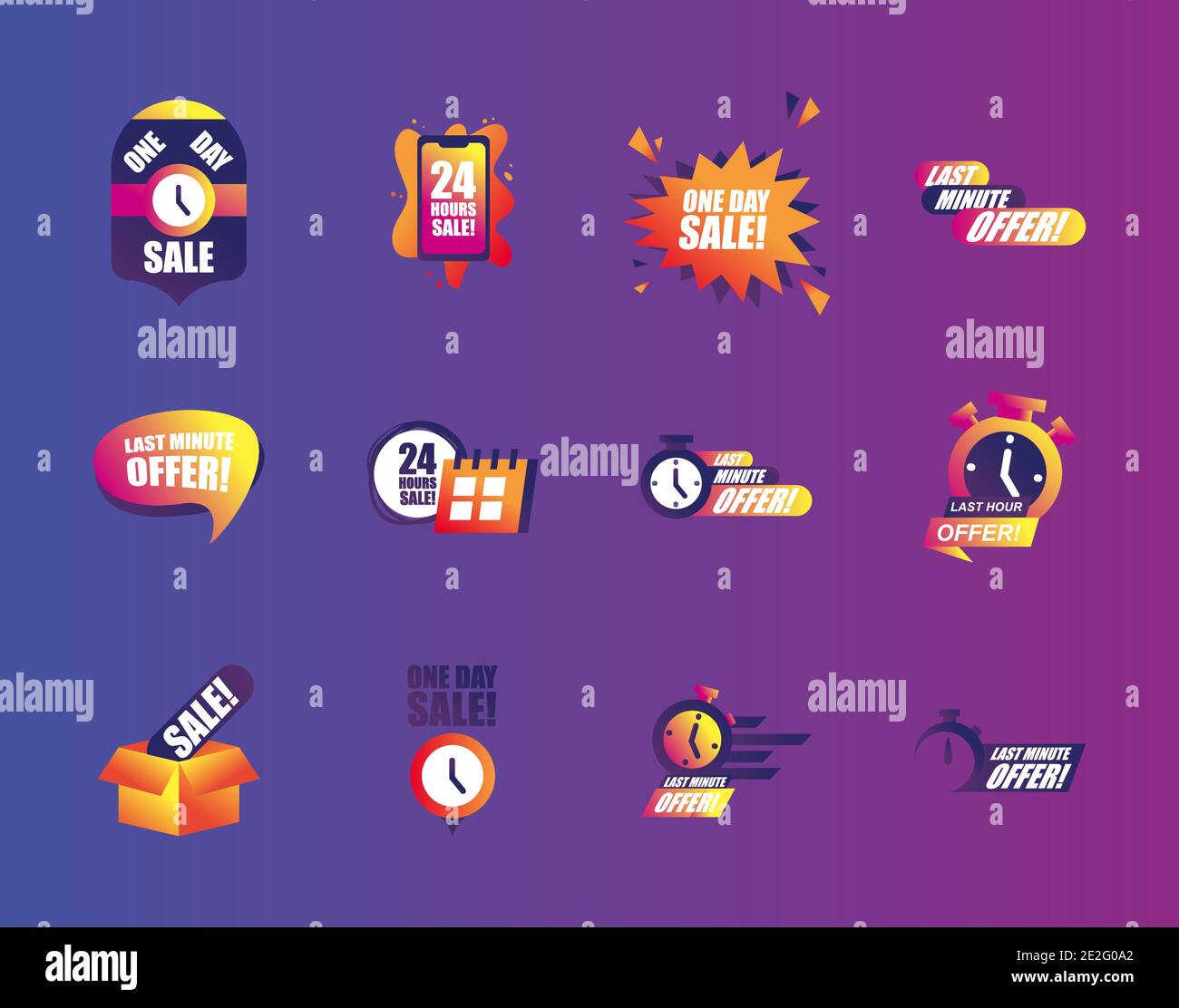 sale and offer banners icon collection design, shopping and discount ...