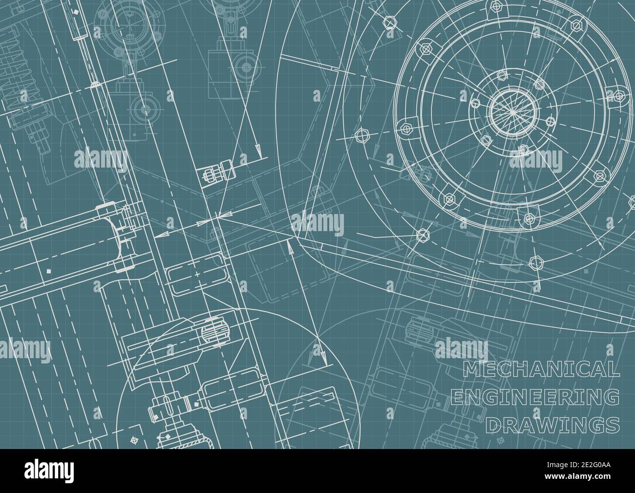 Vector banner. Engineering drawings. Corporate Identity. Technical abstract backgrounds. Technical Stock Vector