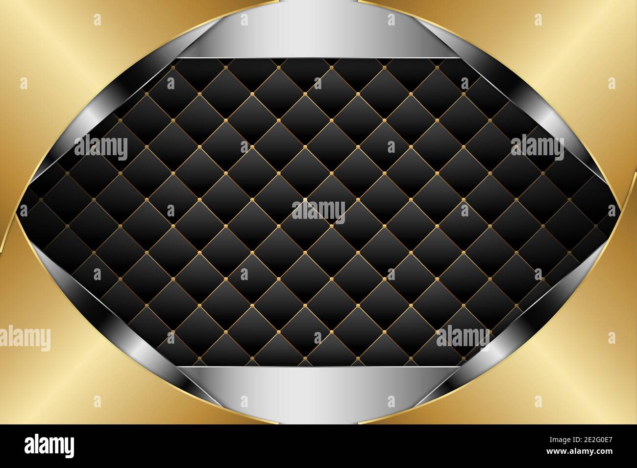 Elegant metallic background of gold gradient with upholstery.Vector illustration.Eps10 Stock Vector