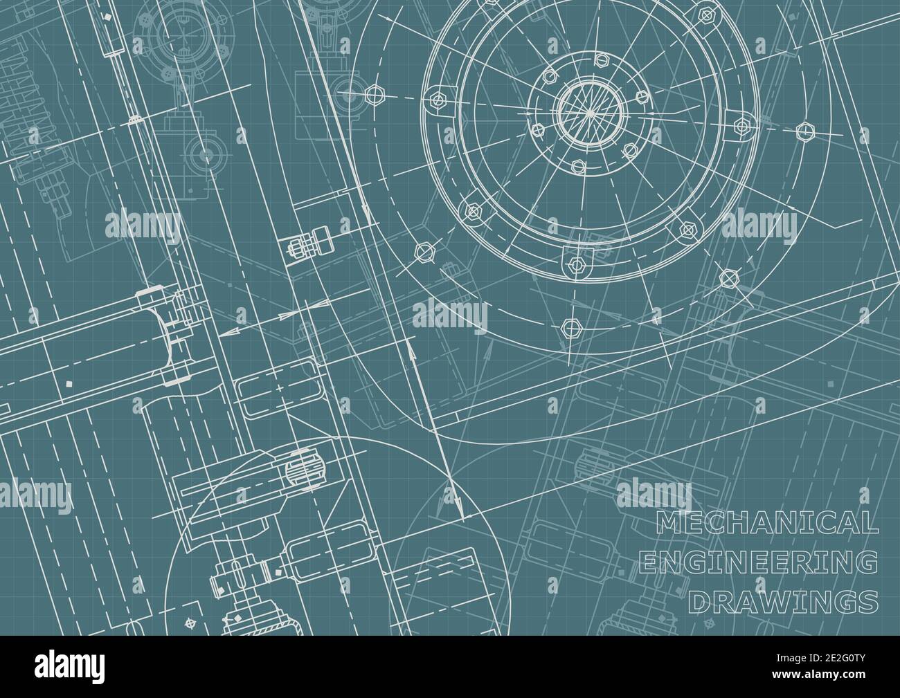 Vector banner. Engineering drawings. Mechanical instrument making. Technical Corporate Identity Stock Vector