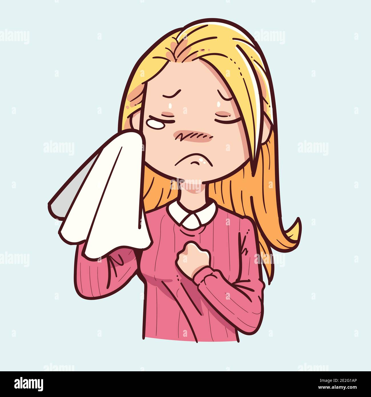 Illustration of a crying girl Stock Vector