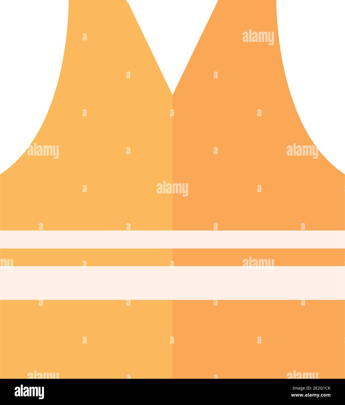 safety vest icon over white background, flat style, vector illustration ...