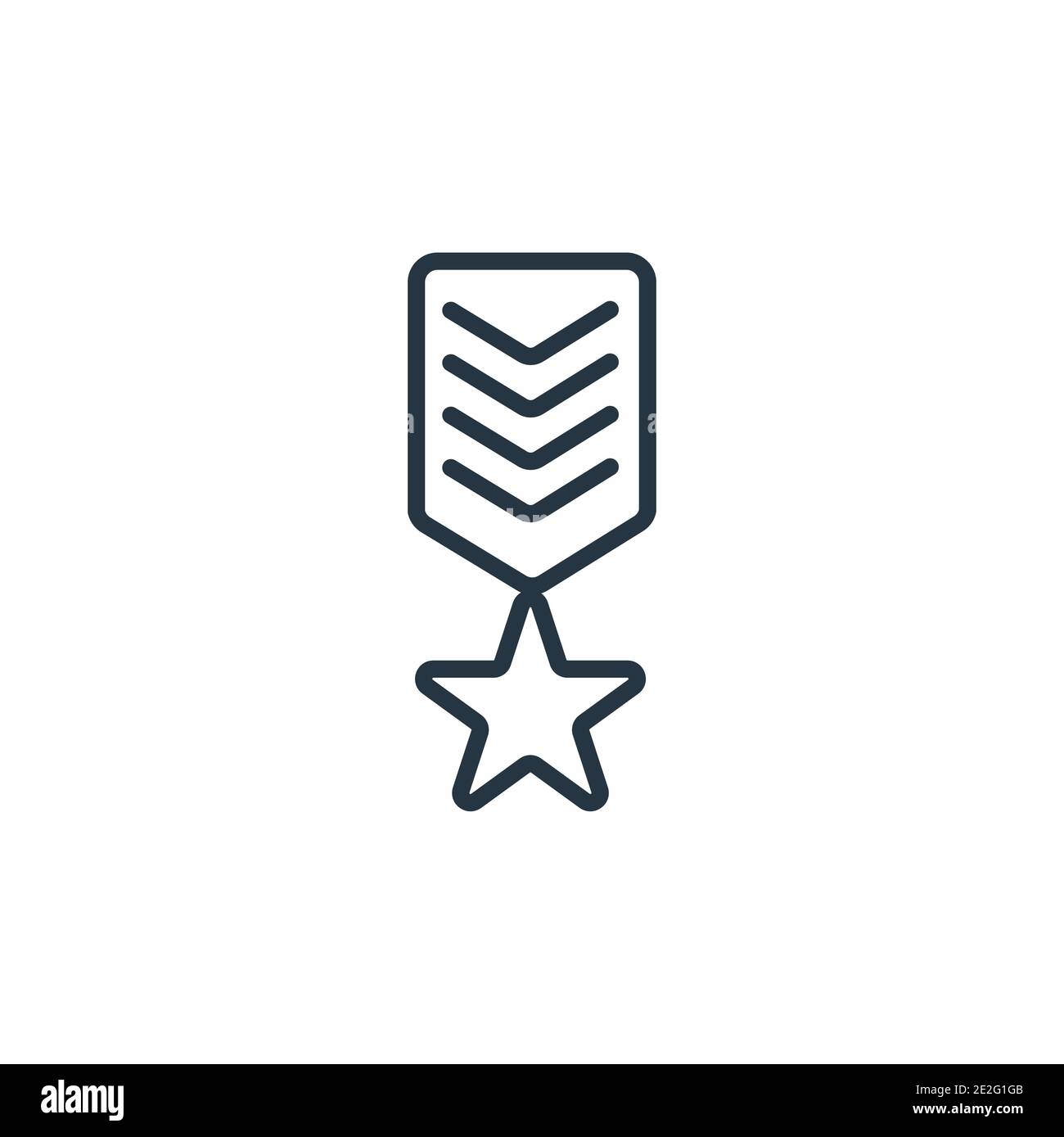 Militar insignia outline vector icon. Thin line black militar insignia ...