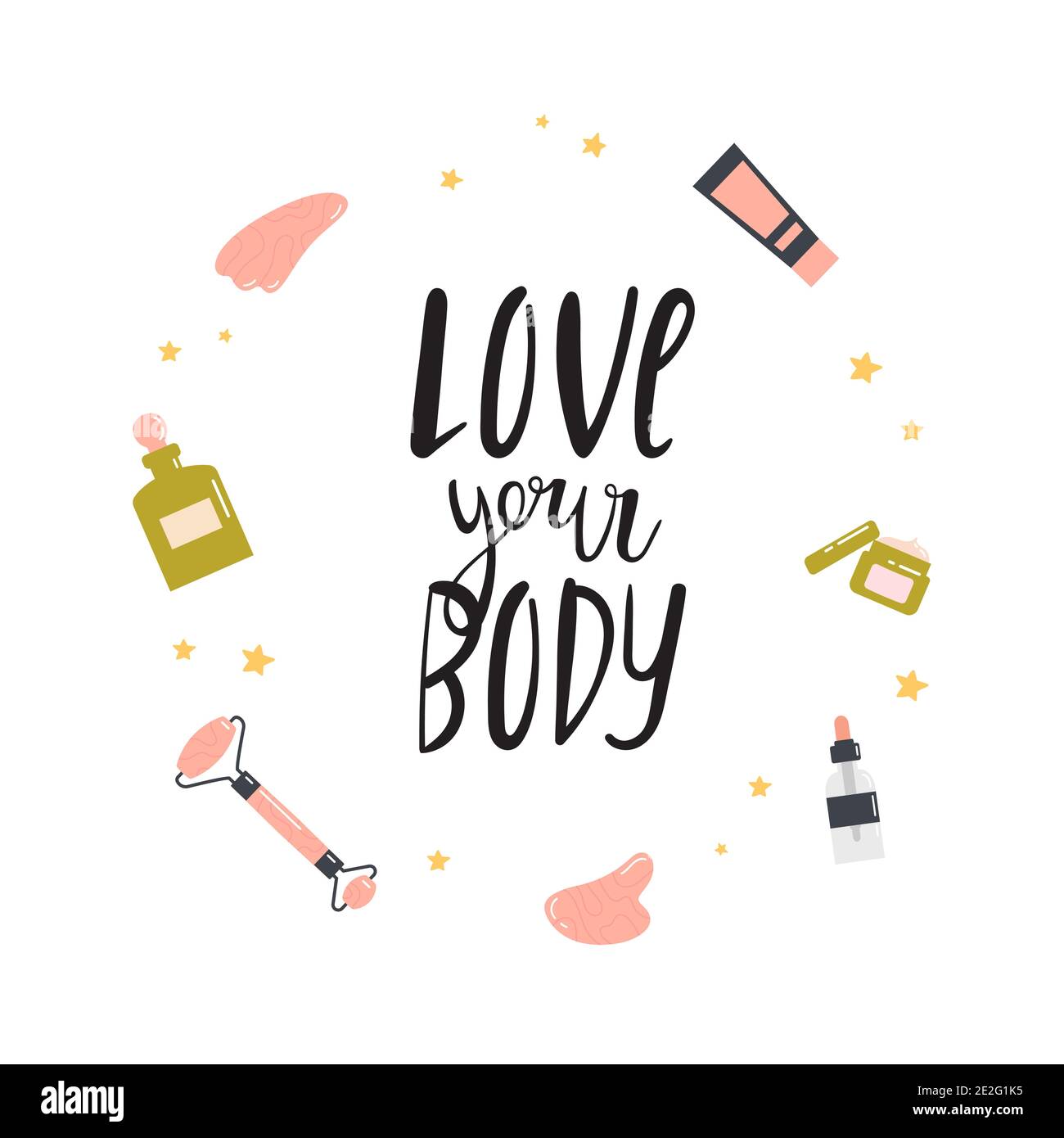 Face And Body Skin Care Concept. Beauty Routine Stock Vector Image 