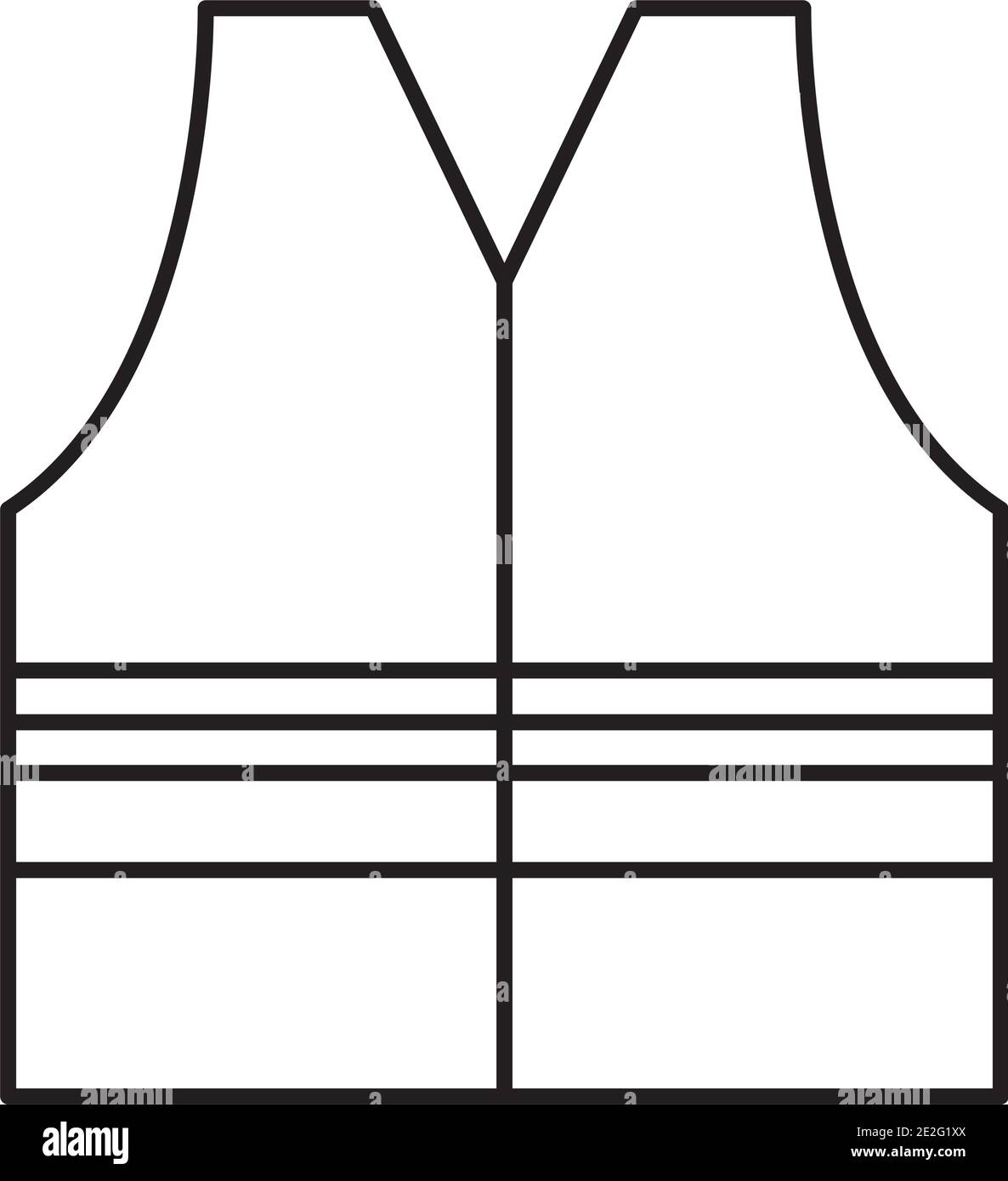 safety vest icon over white background, line style, vector illustration ...