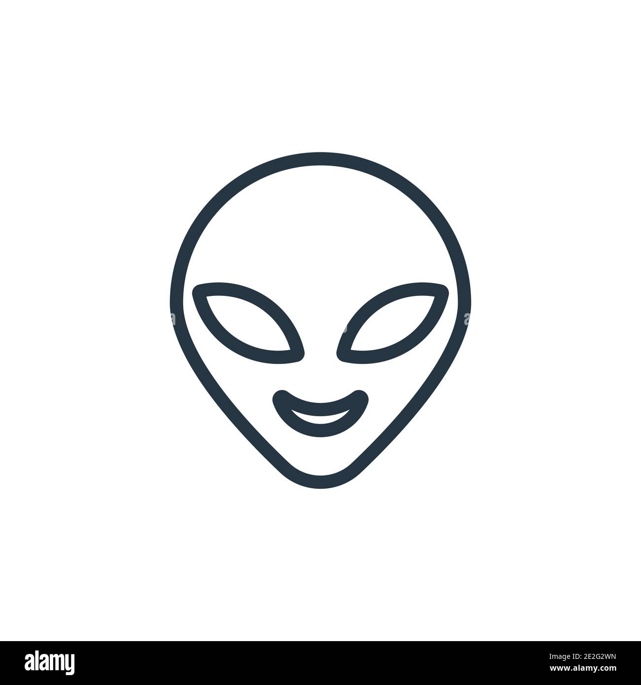 Alien outline vector icon. Thin line black alien icon, flat vector