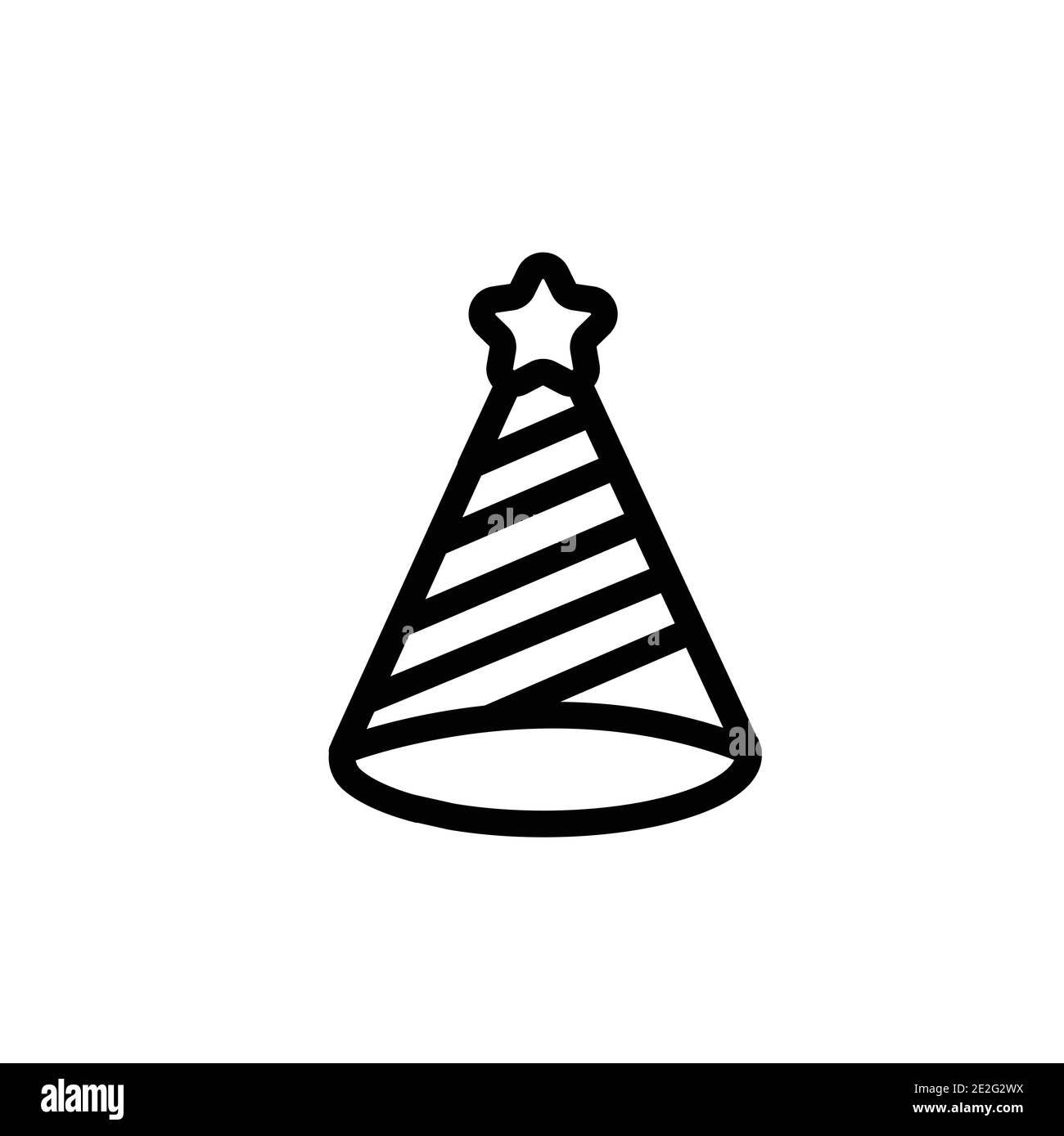 Party hat outline vector icon. Thin line black party hat icon, flat