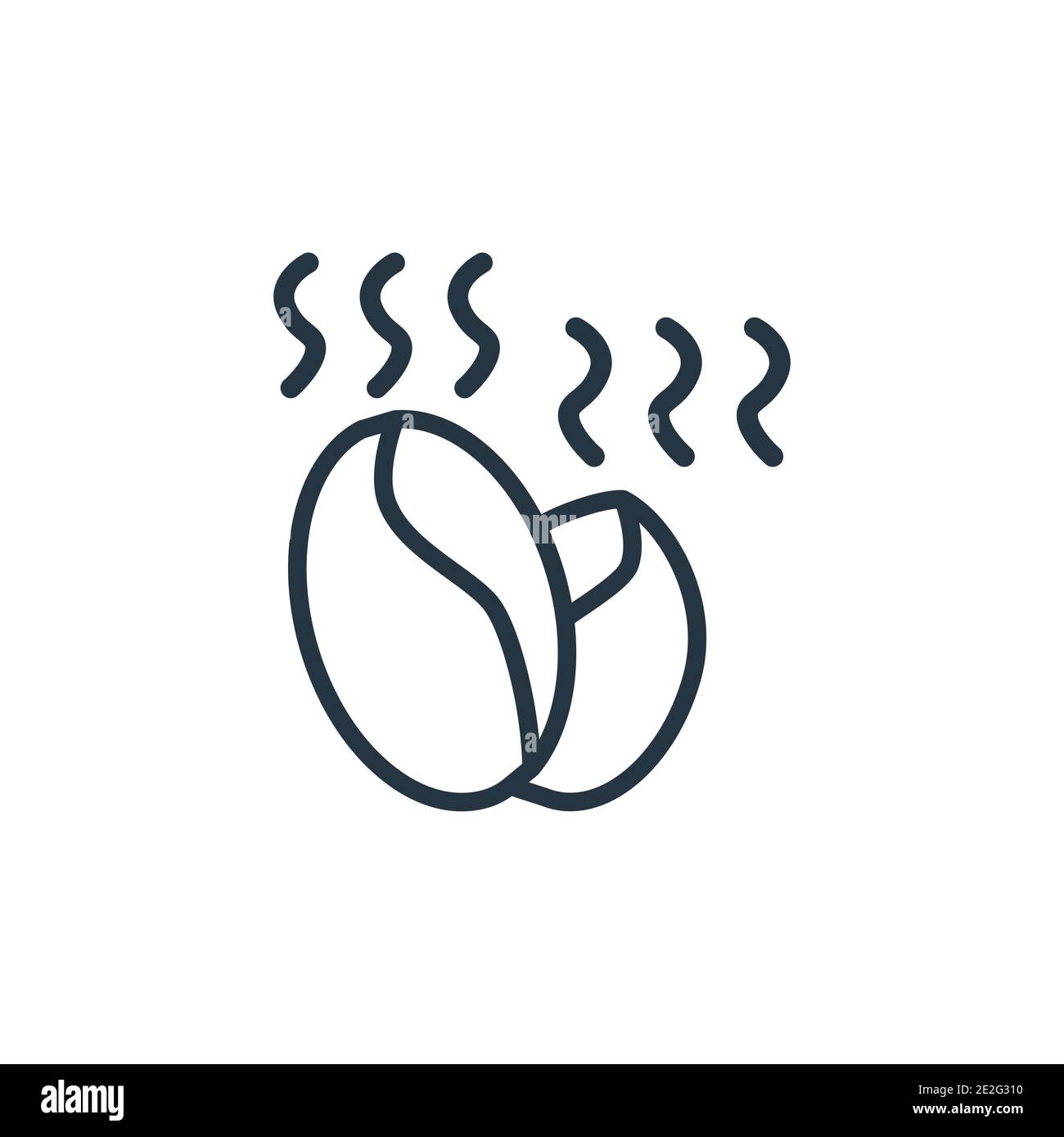 Coffee beans outline vector icon. Thin line black coffee beans icon ...