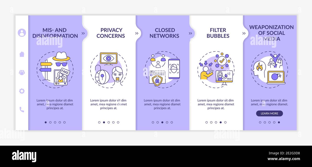 Social media challenges for journalist onboarding vector template Stock Vector