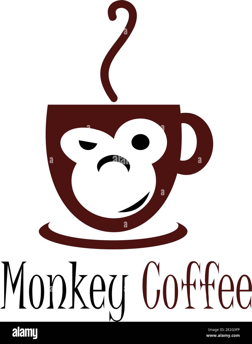 coffee cup abstract monkey logo icon vector concept design Stock Vector
