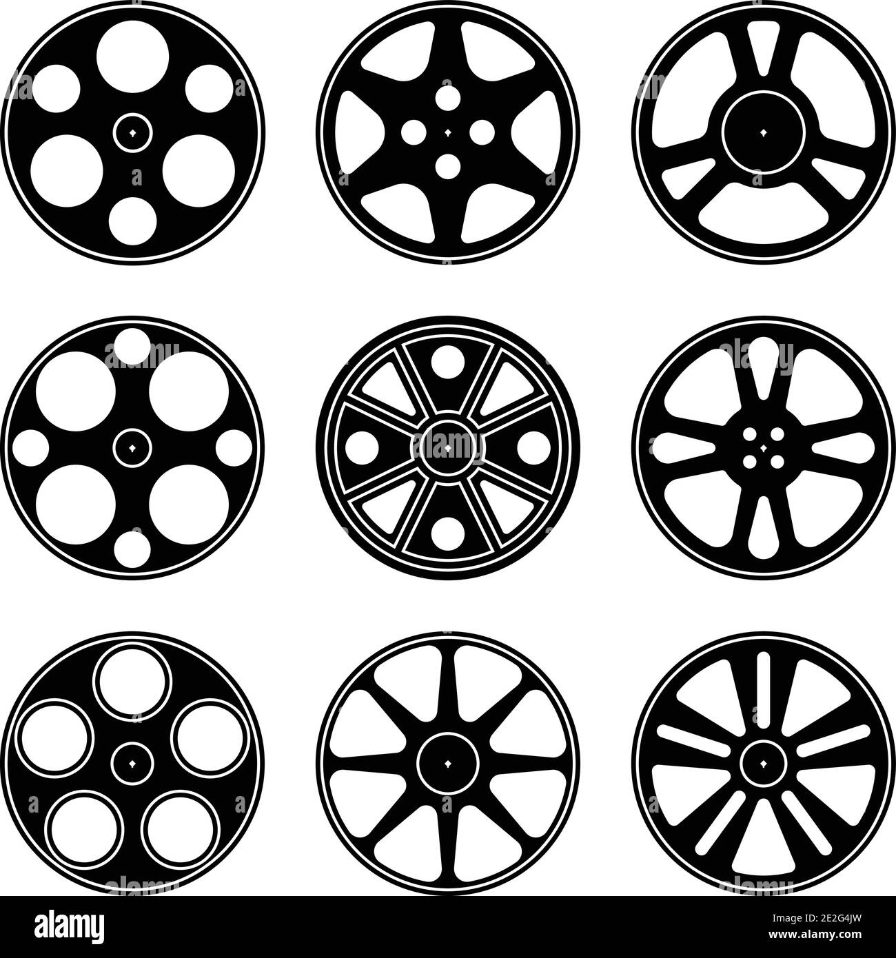 Film reel. Movie reel. Silhouette icons. Vector illustration Stock Vector  Image & Art - Alamy