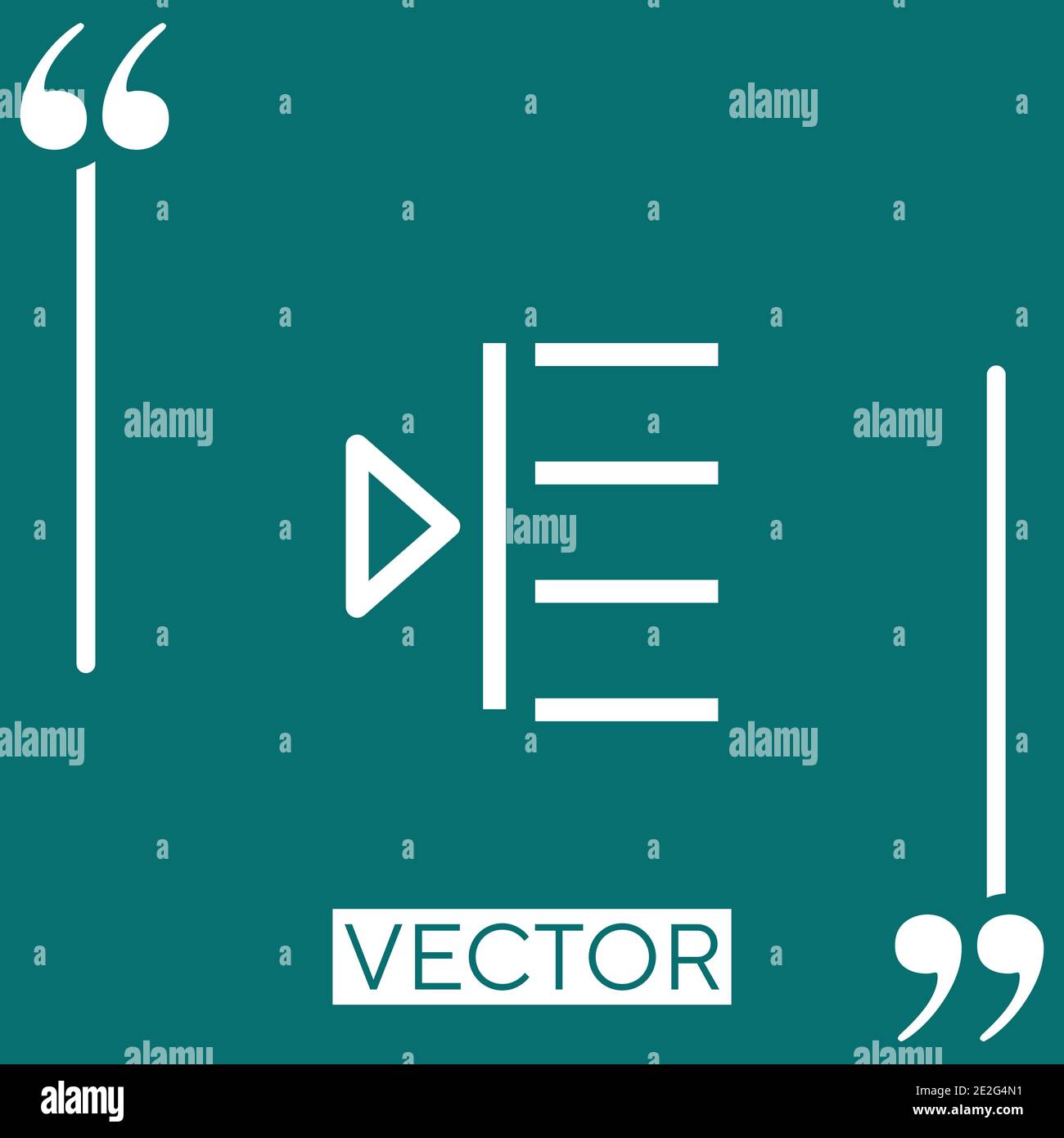 indent vector icon Linear icon. Editable stroke line Stock Vector