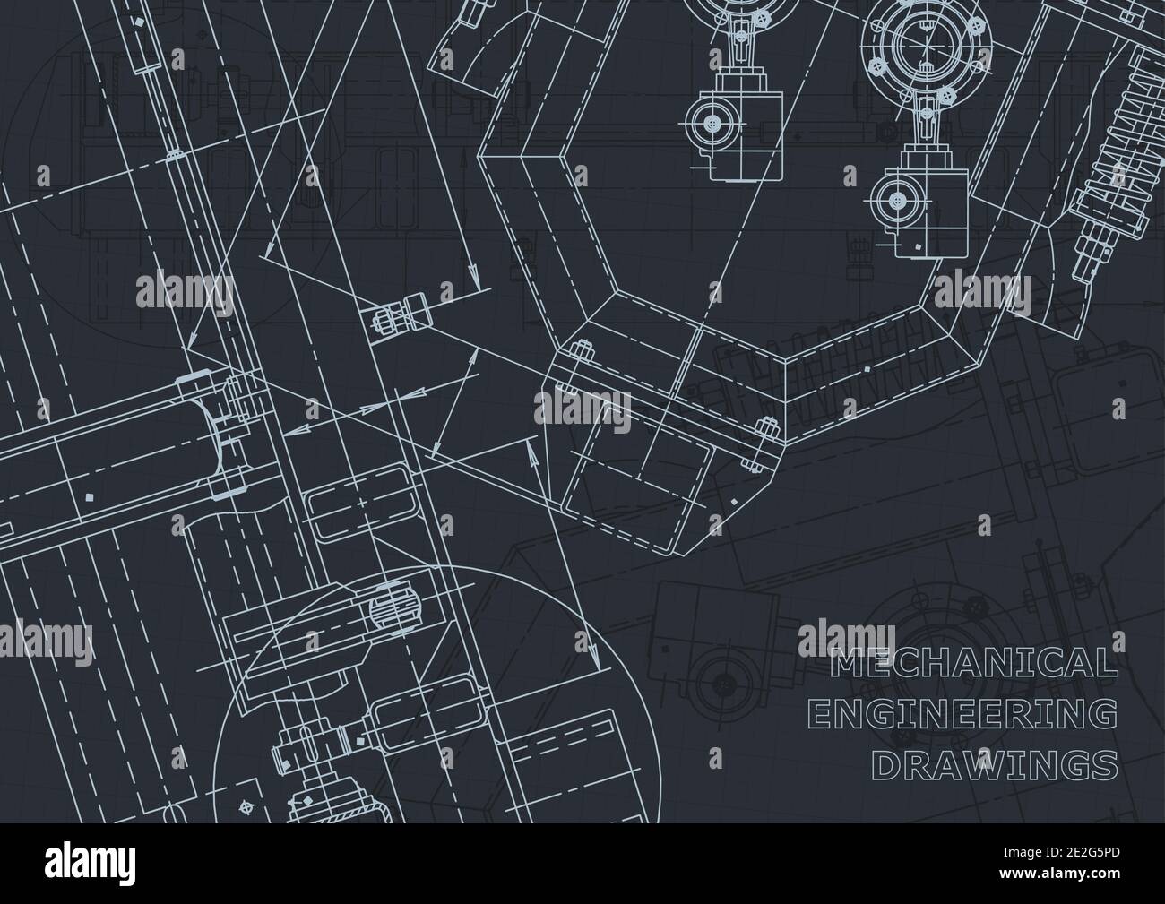 Corporate Identity. Blueprint. Vector engineering drawings. Mechanical instrument making Stock Vector