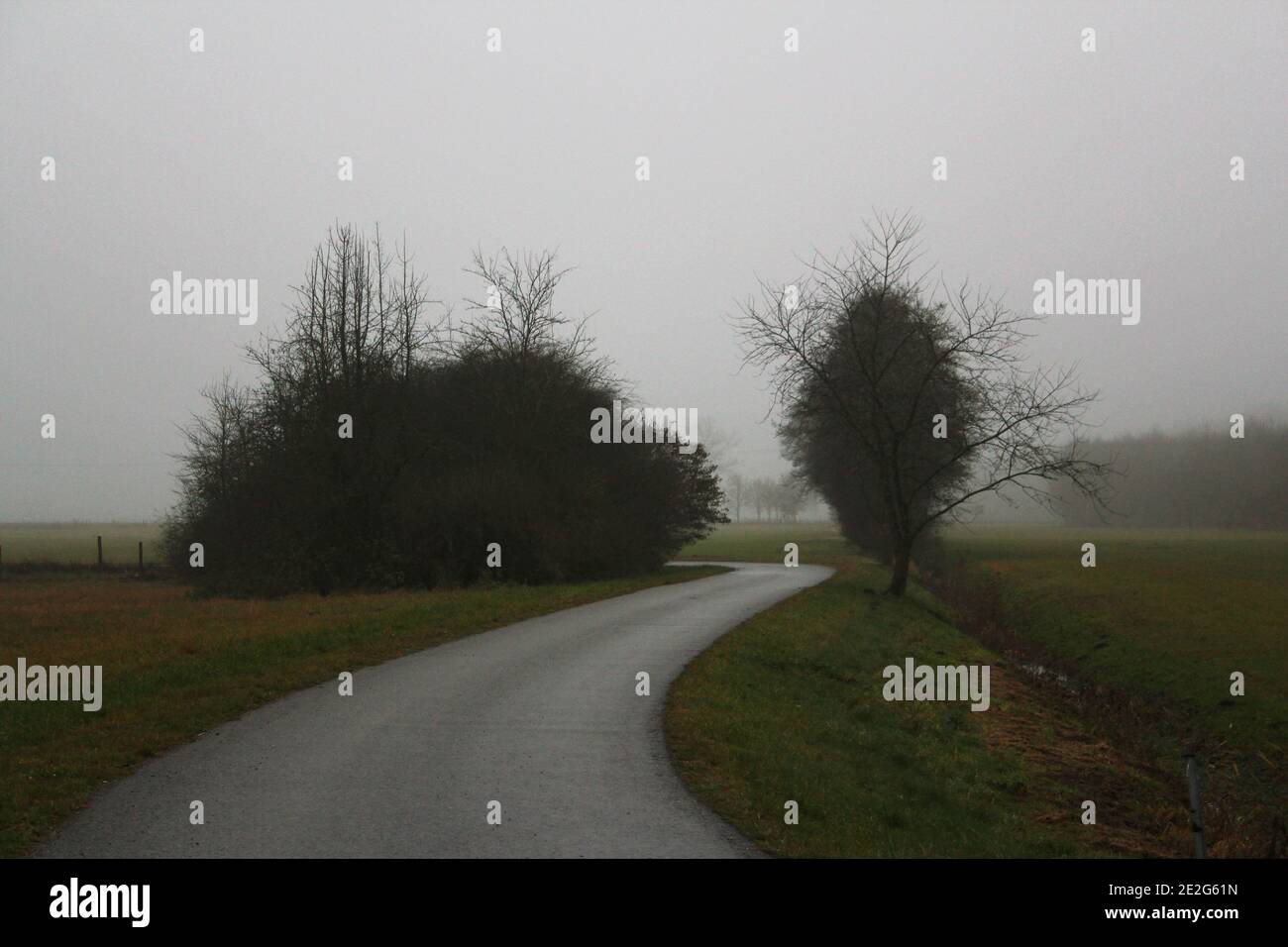 A cold and misty day in November Stock Photo