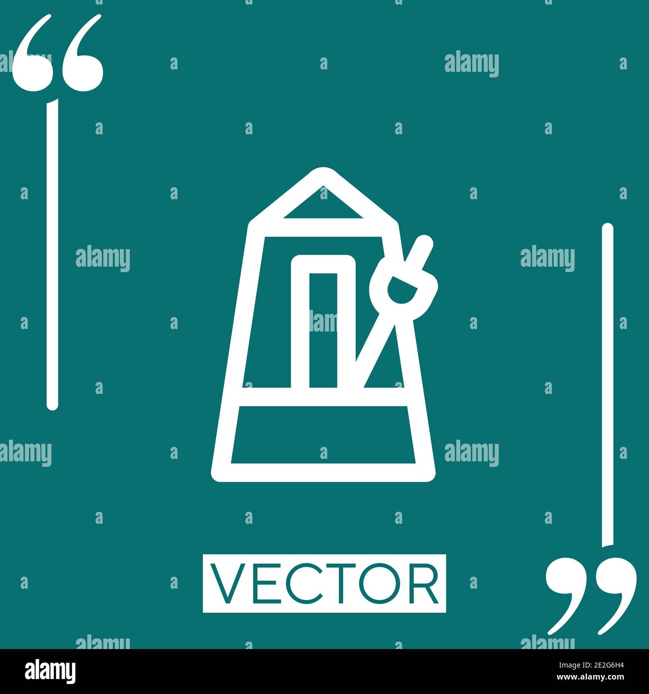 metronome vector icon Linear icon. Editable stroked line Stock Vector