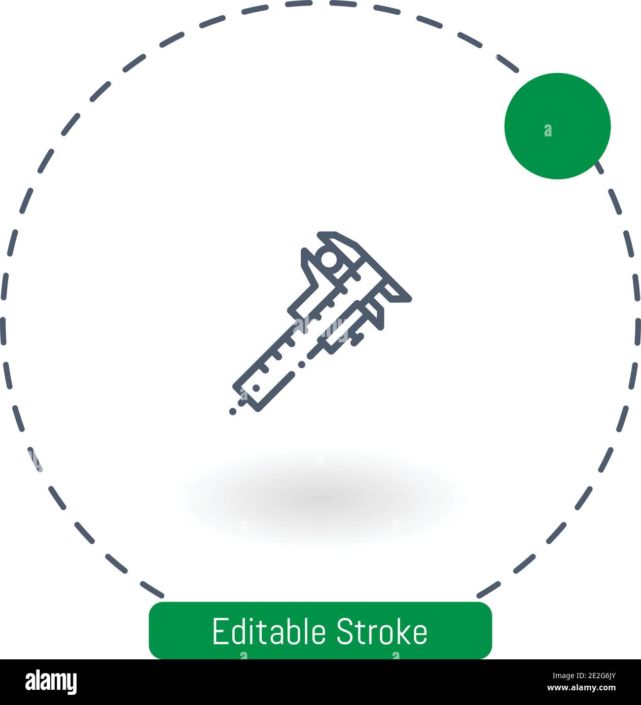 caliper vector icon editable stroke outline icons for web and mobile Stock Vector