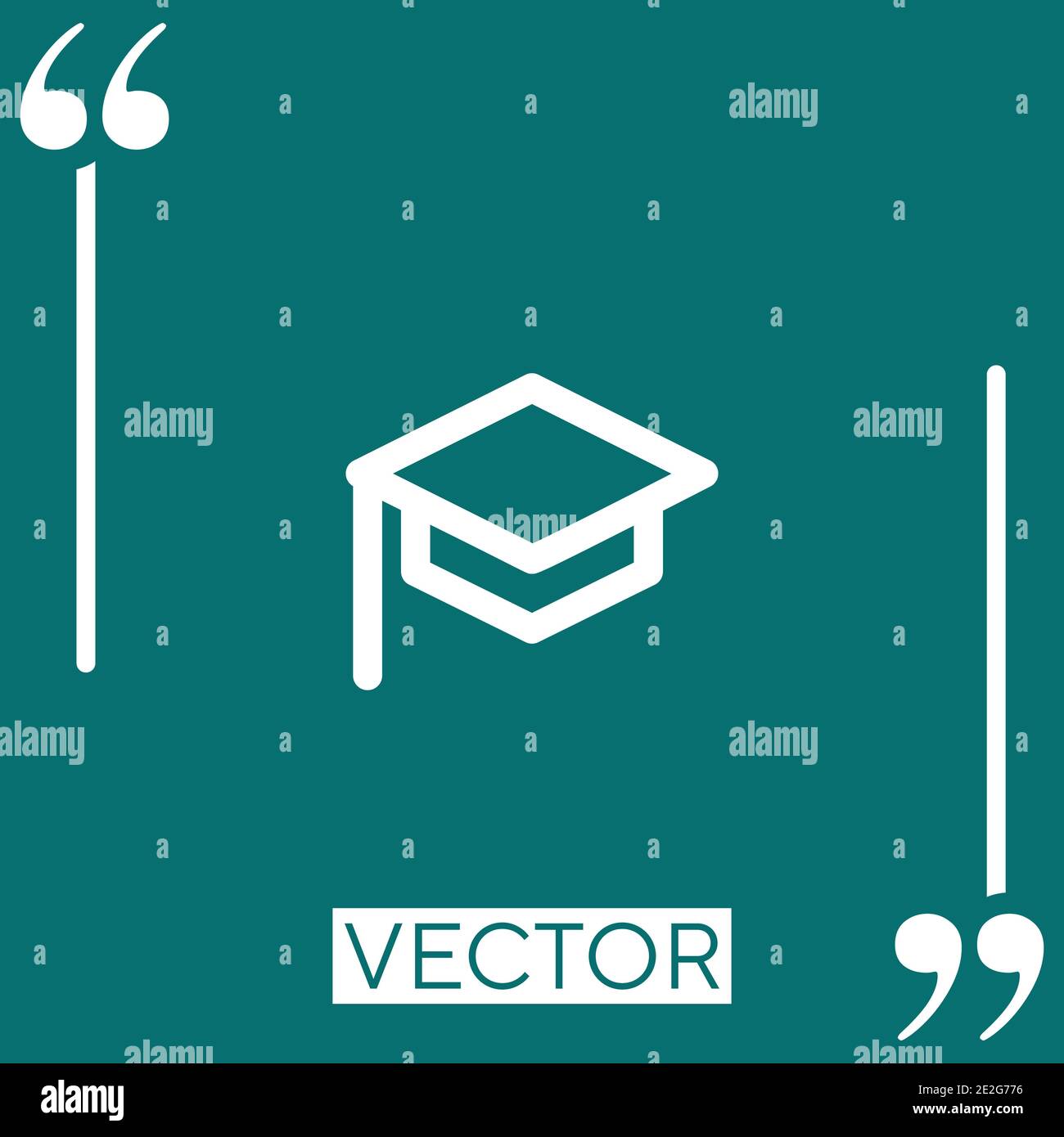 mortarboard vector icon Linear icon. Editable stroke line Stock Vector