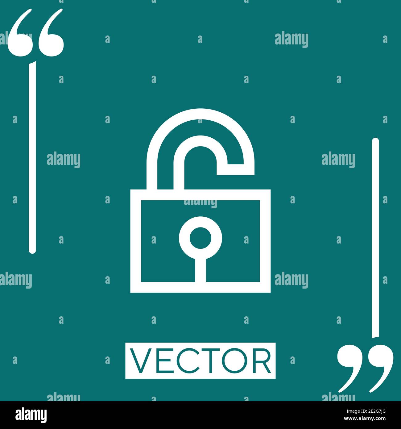 unlocked vector icon Linear icon. Editable stroked line Stock Vector