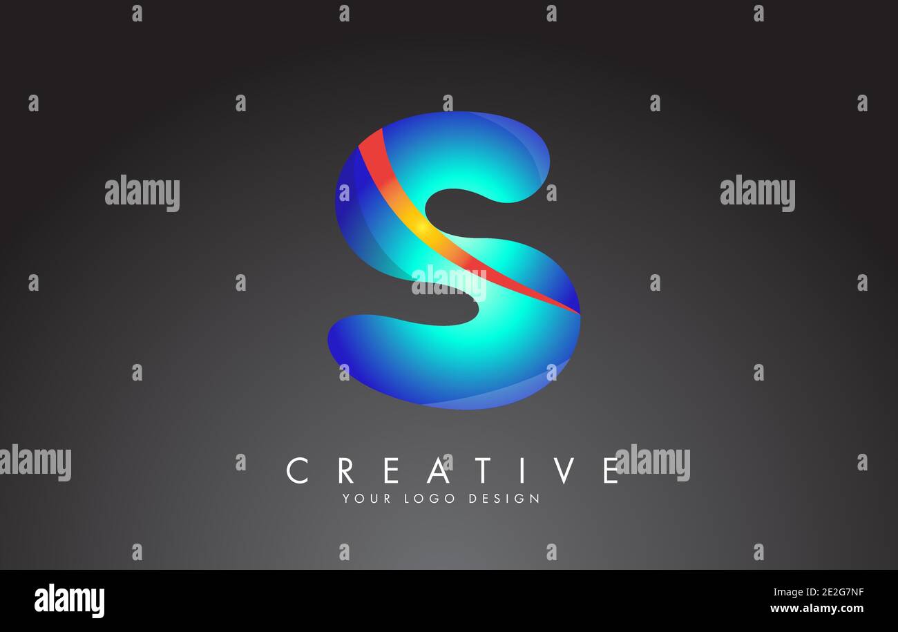 Colorful S Letter Logo With Twisted Lines Effect Rounded Font Style Vector Design Template Elements For Your Name Or Corporate Identity Stock Vector Image Art Alamy