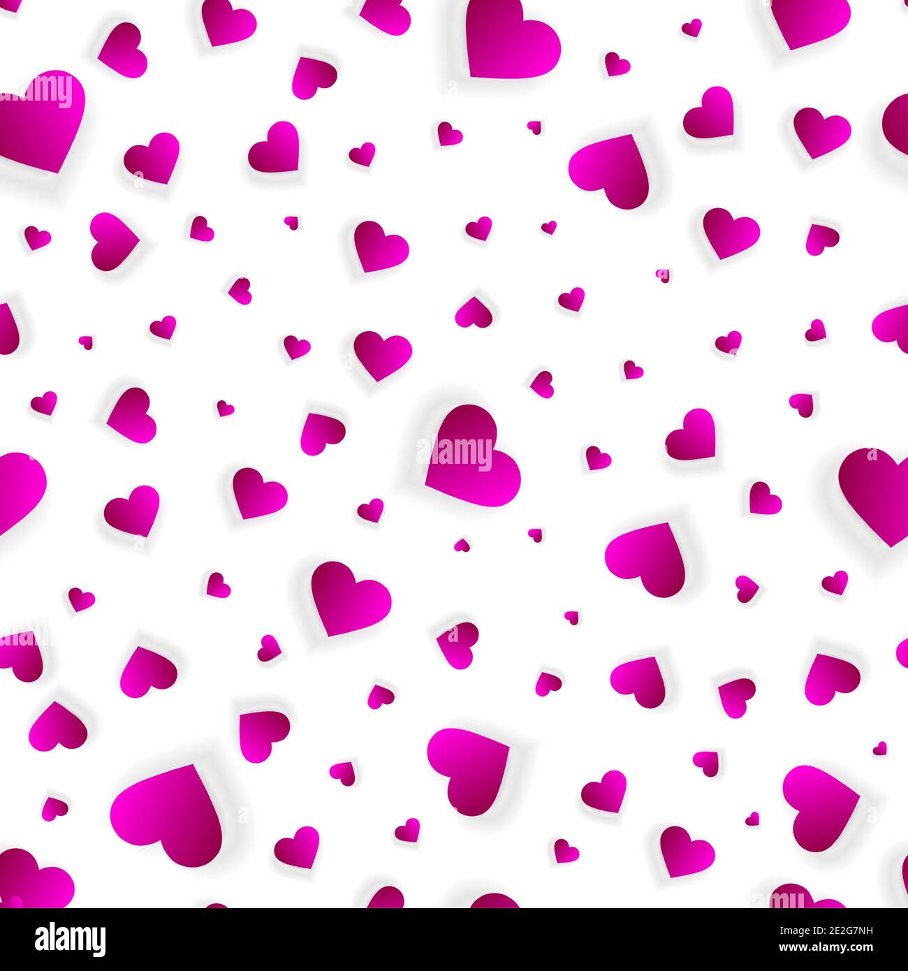 Valentine hearts seamless background or 3d pattern Stock Vector