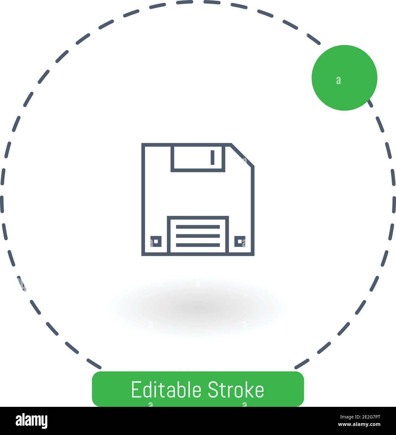 floppy disk vector icon editable stroke outline icons for web and mobile Stock Vector