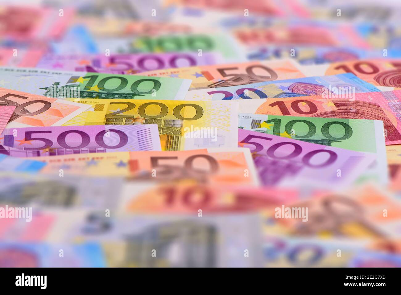 Viele Banknoten der Euro Währung Stock Photo