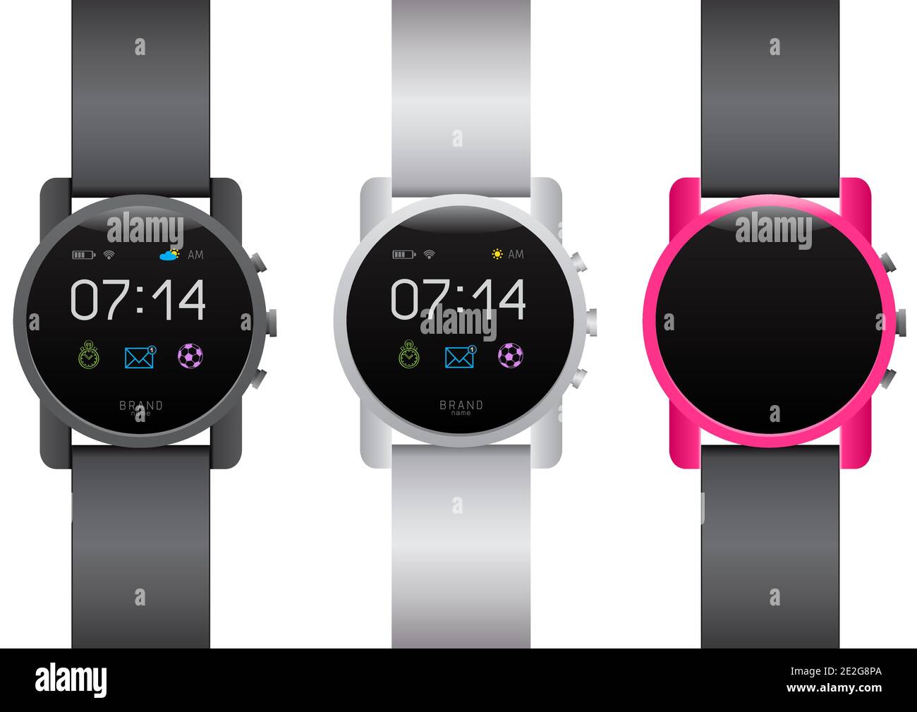 circle smart watch set Stock Vector Image & Art Alamy