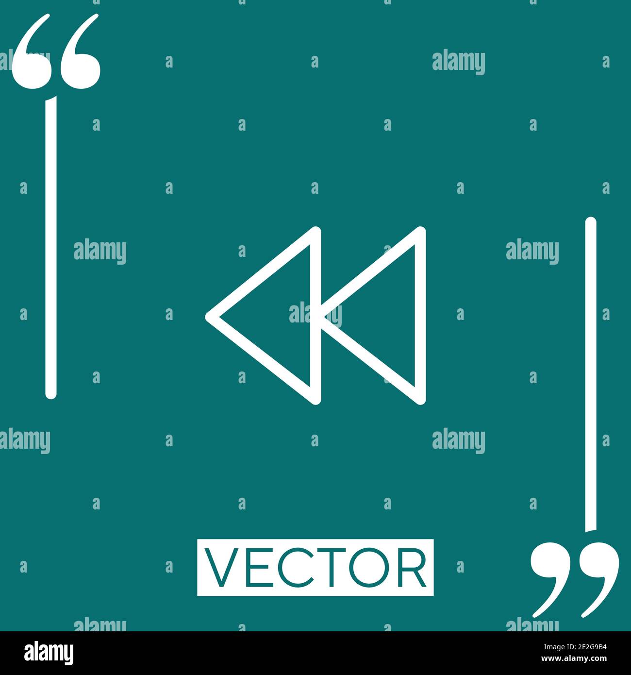 rewind control button vector icon Linear icon. Editable stroke line Stock Vector