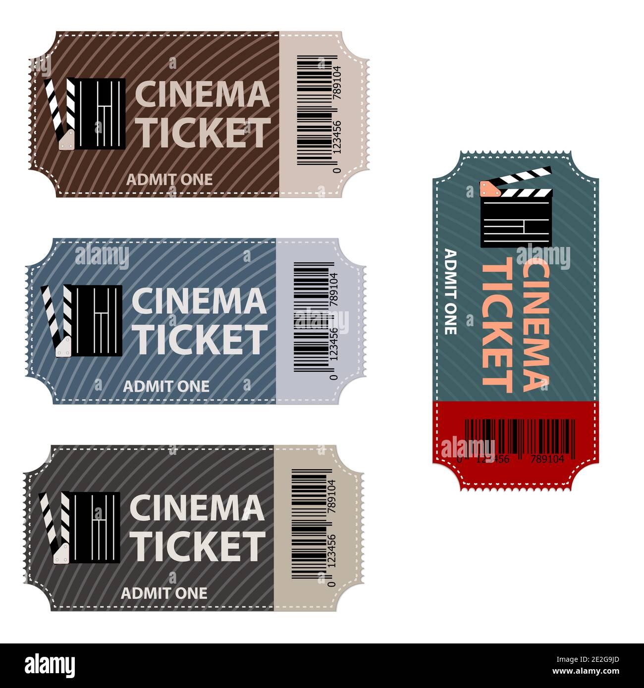 Movie ticket. Cinema tickets isolated. Film coupon label. Show