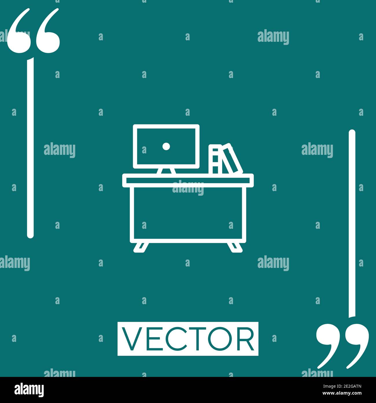 desk vector icon Linear icon. Editable stroke line Stock Vector