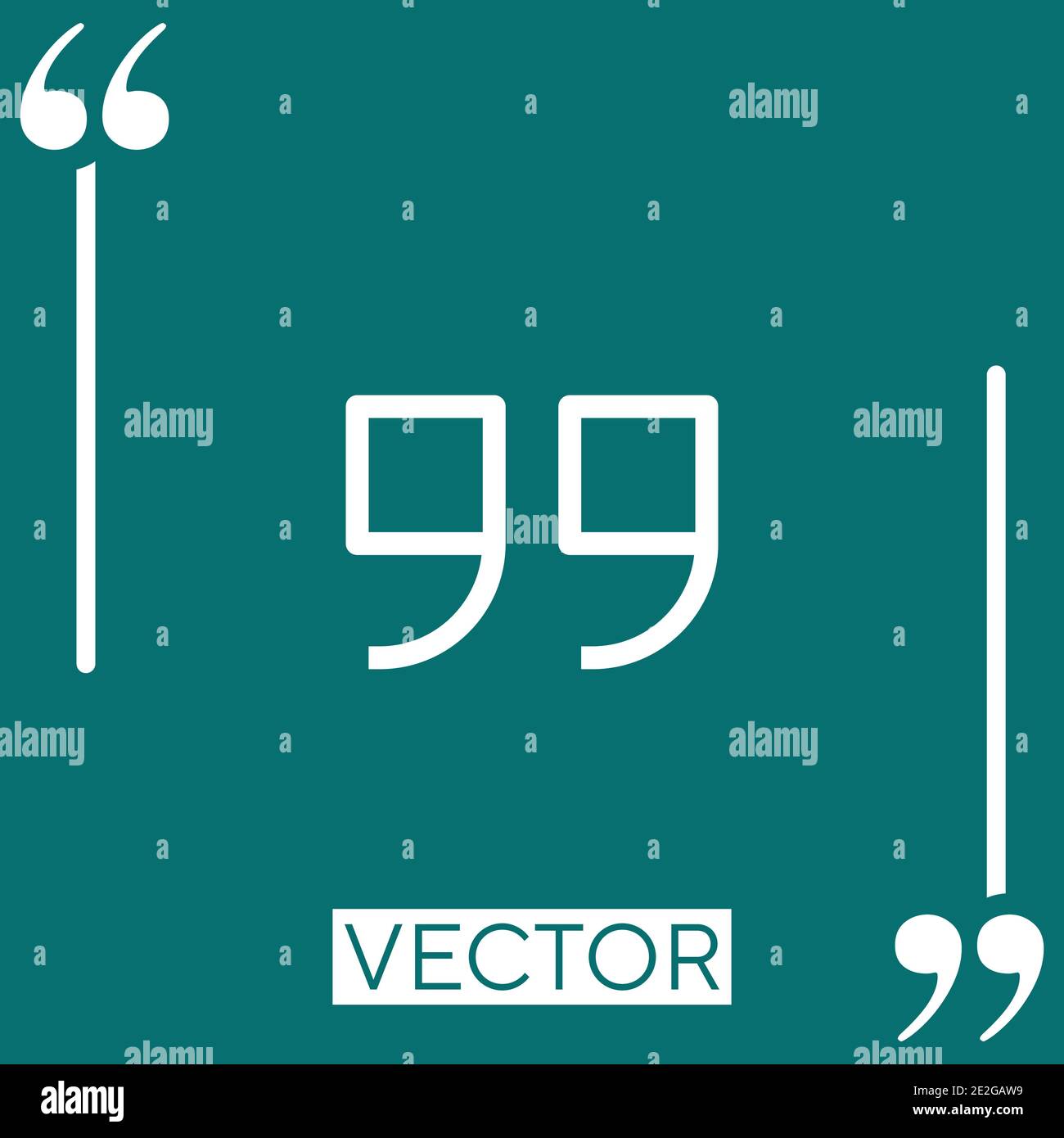 quote vector icon Linear icon. Editable stroke line Stock Vector