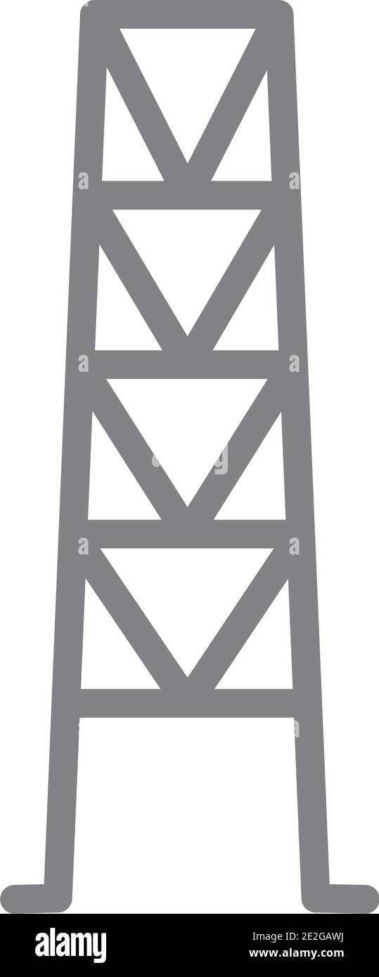 electric tower icon over white background, flat style, vector ...