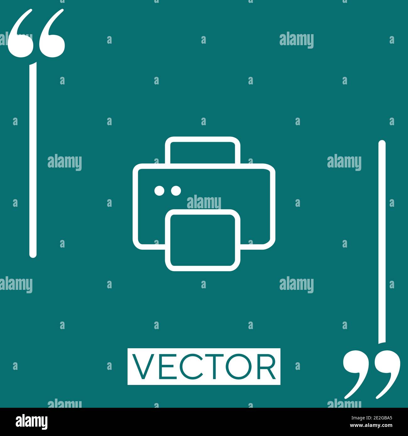 squared printer Linear icon. Editable stroke line Stock Vector
