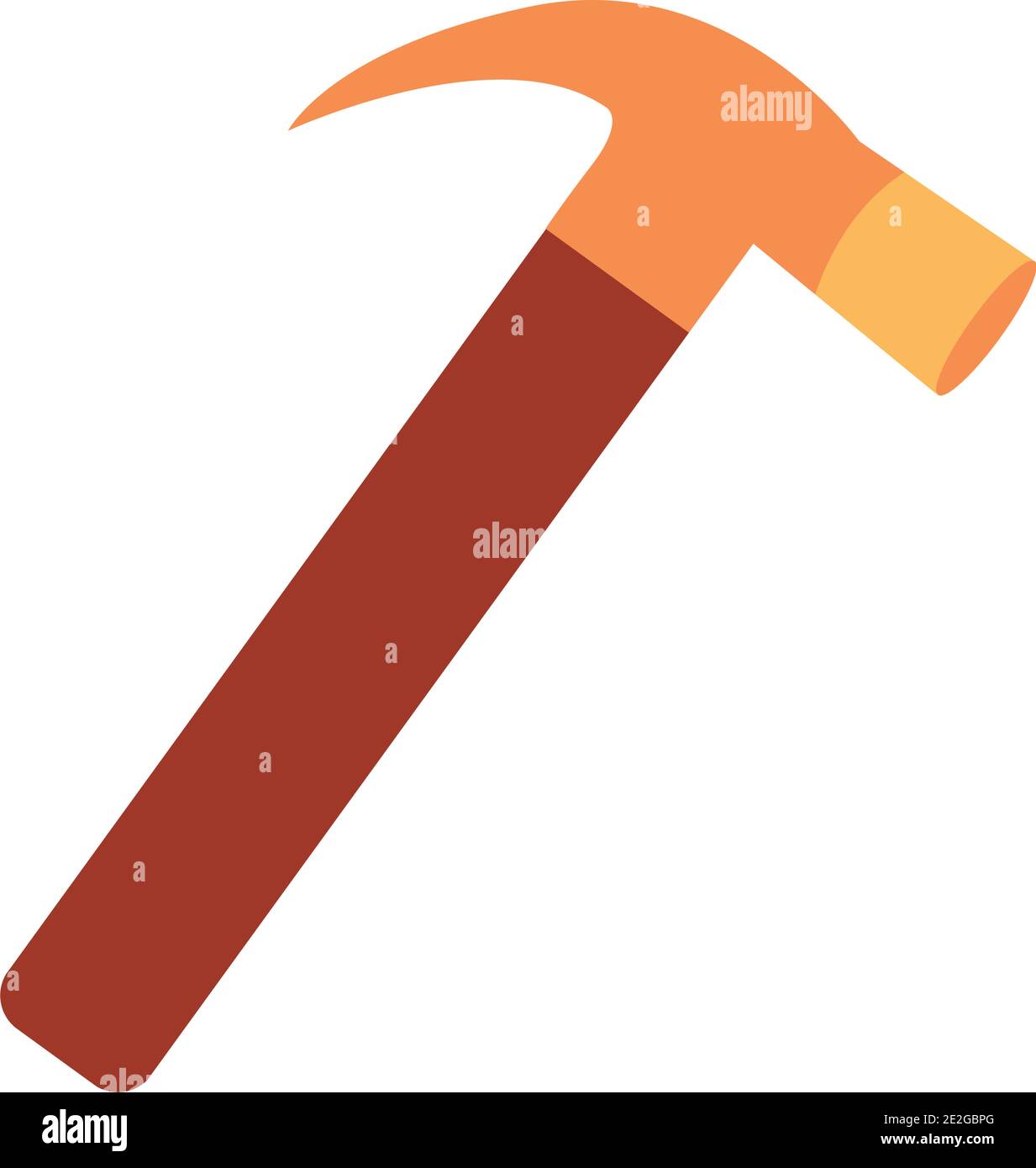 hammer tool icon over white background, flat style, vector illustration ...