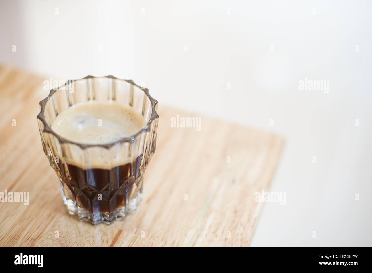 A cup of black coffee on the table Stock Photo