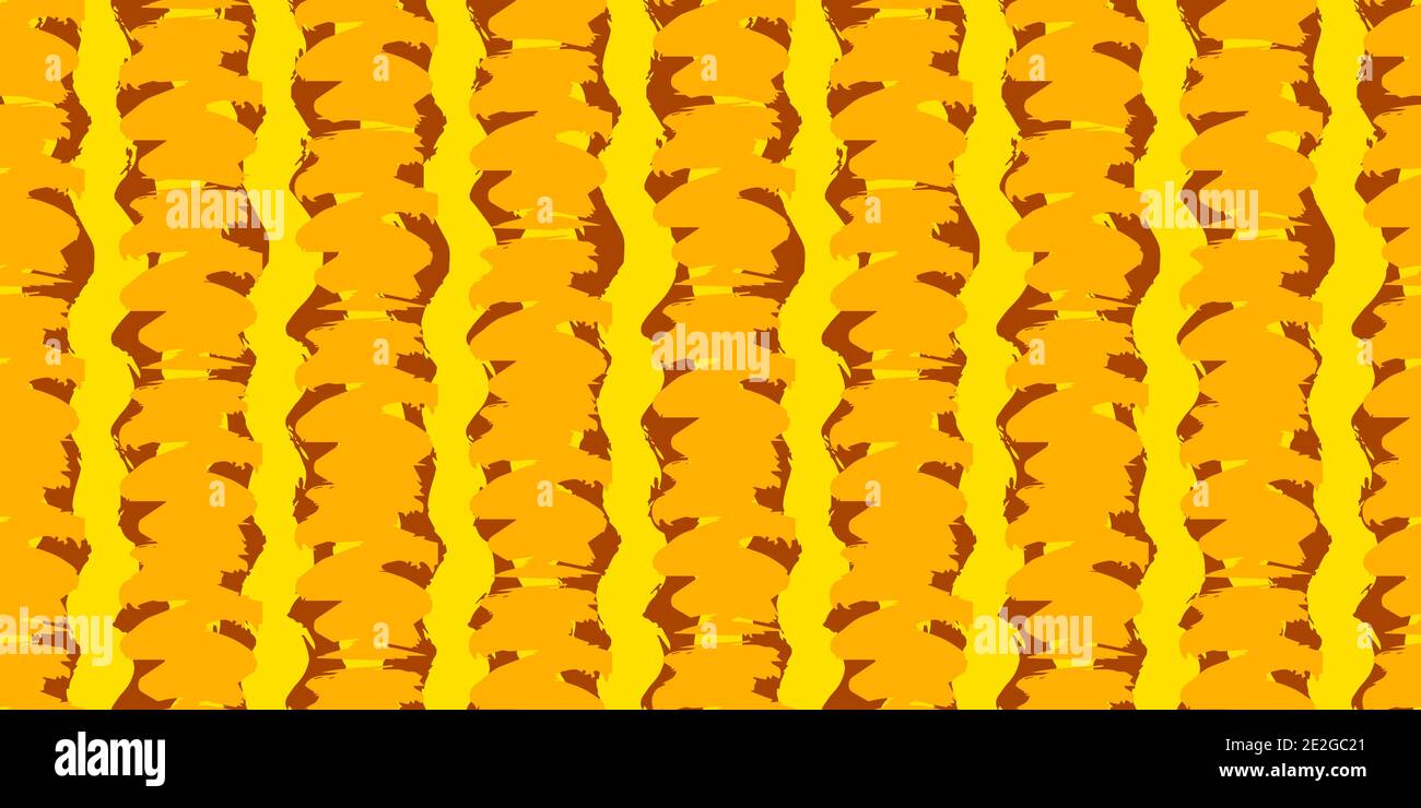 Seamless original pattern. Vertical strip, waves. Vector abstract hand drawing with stripes Stock Vector