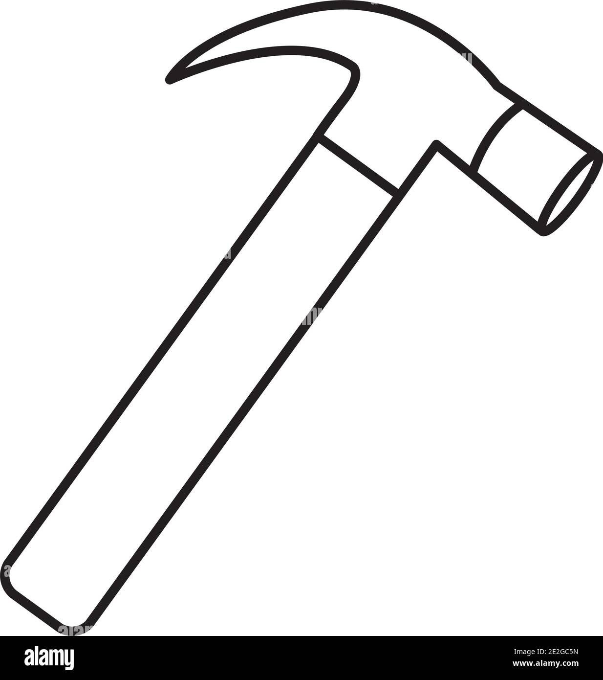 hammer tool icon over white background, line style, vector illustration ...