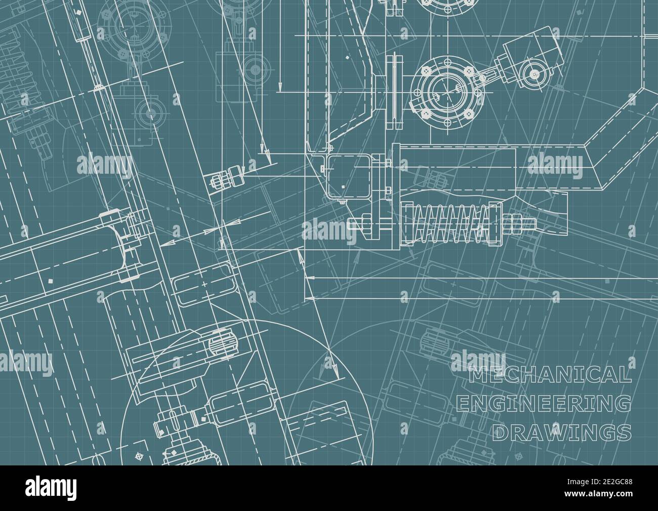 Corporate Identity. Vector engineering drawings. Mechanical instrument making. Technical abstract background Stock Vector