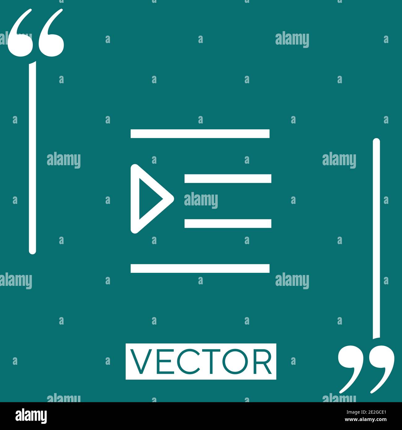 indent vector icon Linear icon. Editable stroke line Stock Vector