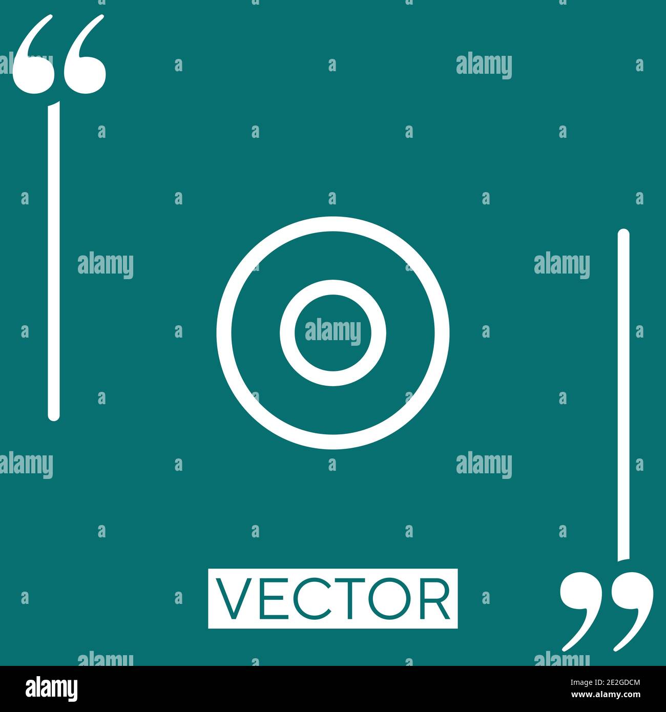 record circular button vector icon Linear icon. Editable stroke line Stock Vector