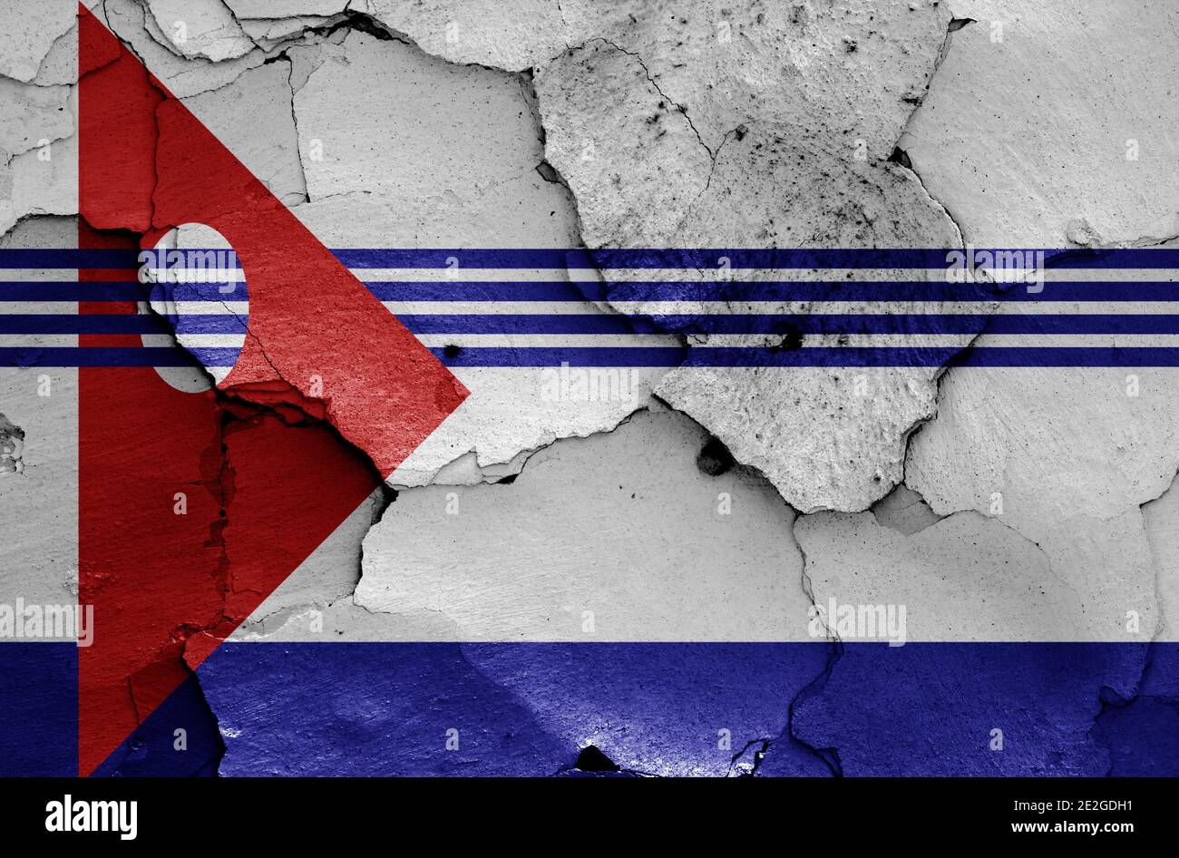 flag of Artigas Department painted on cracked wall Stock Photo - Alamy