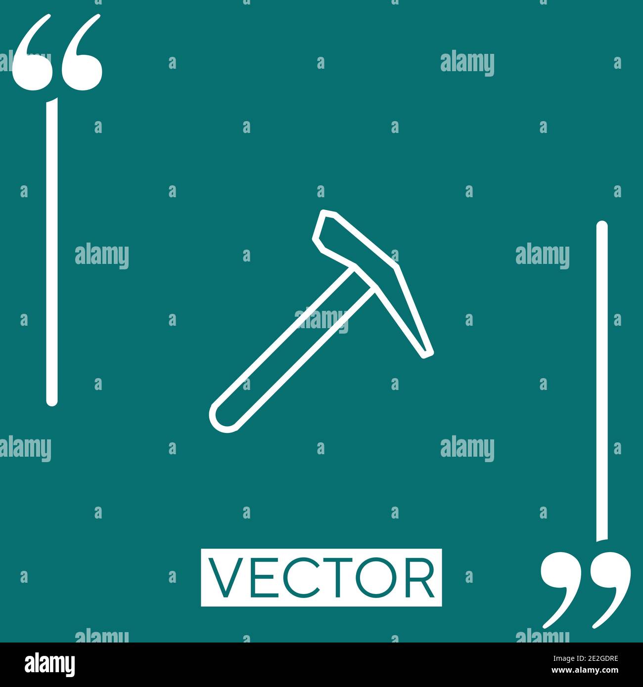 pick hammer outline vector icon Linear icon. Editable stroke line Stock Vector