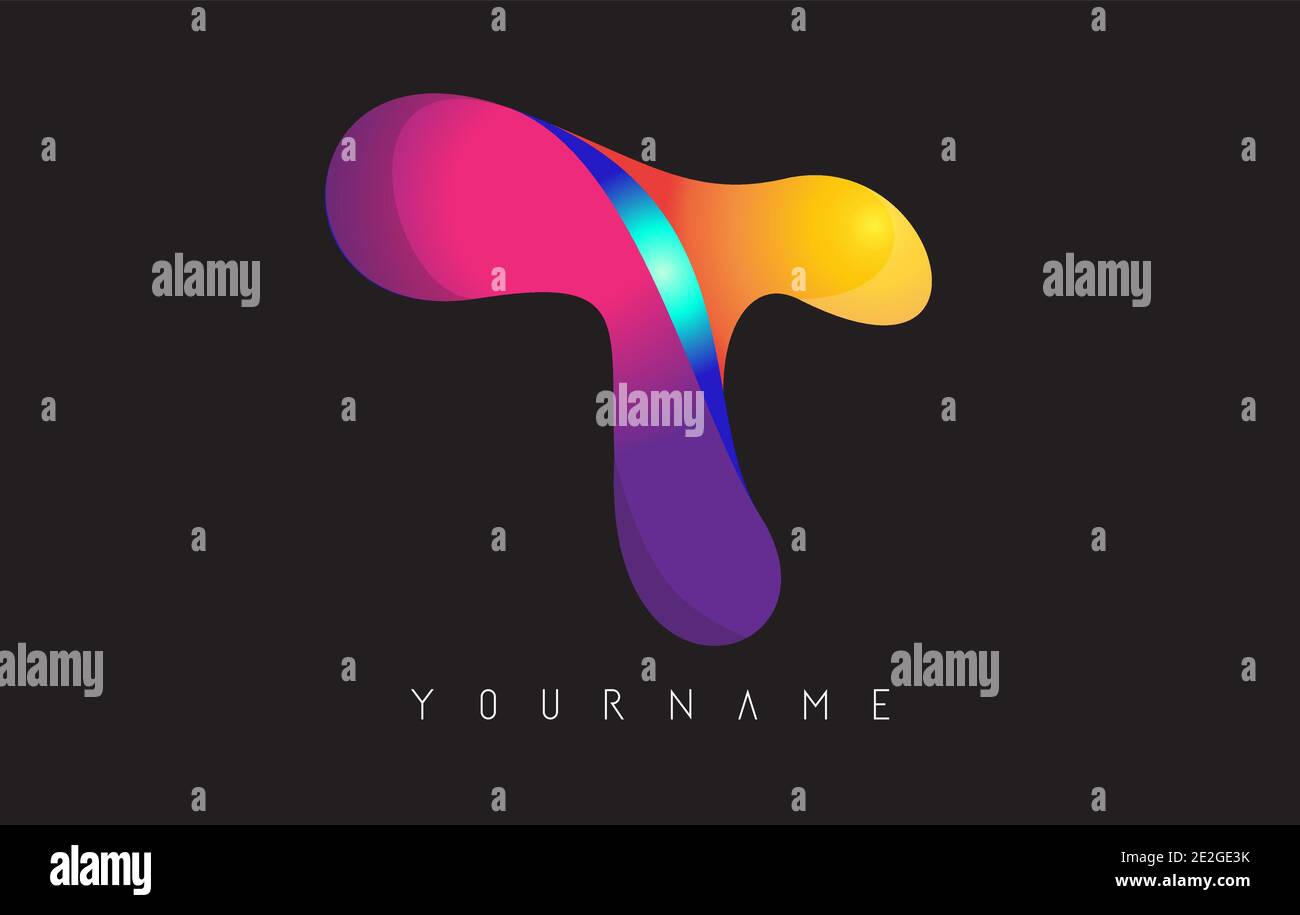 Letter T logo with gradient color design. Business card templates ...