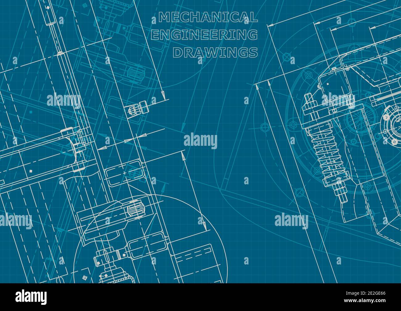 Corporate style. Blueprint. Vector engineering drawing. Mechanical instrument making Stock Vector