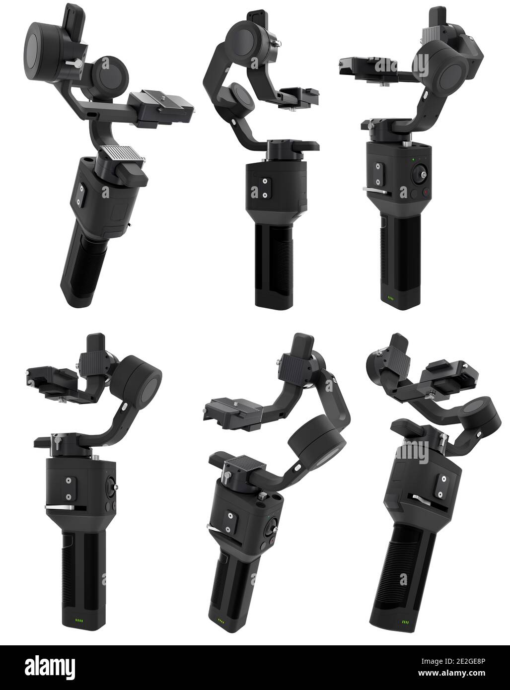 3axis gimbal stabilization system for mirrorless camera isolated on